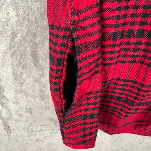 Woolrich Flannel Shirt Mens Medium Red Black Plaid Long Sleeve Button Up Cotton - Picture 7 of 8